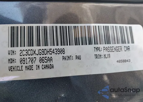 2013 Dodge Charger Sxt Plus из США, поврежденный, VIN 2C3CDXJG9DH543908